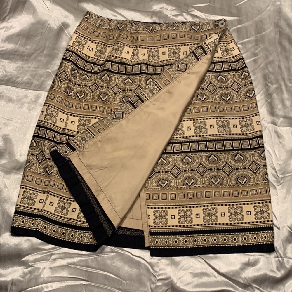 🌹 Hunt Club • 80’s Vintage Patterned Wrap Skirt